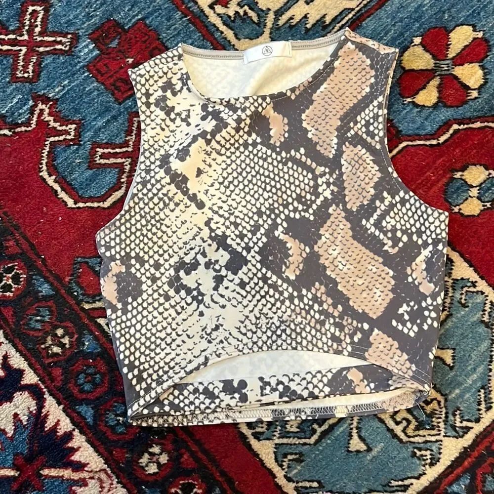 Missguided Snakeskin Crop-top   